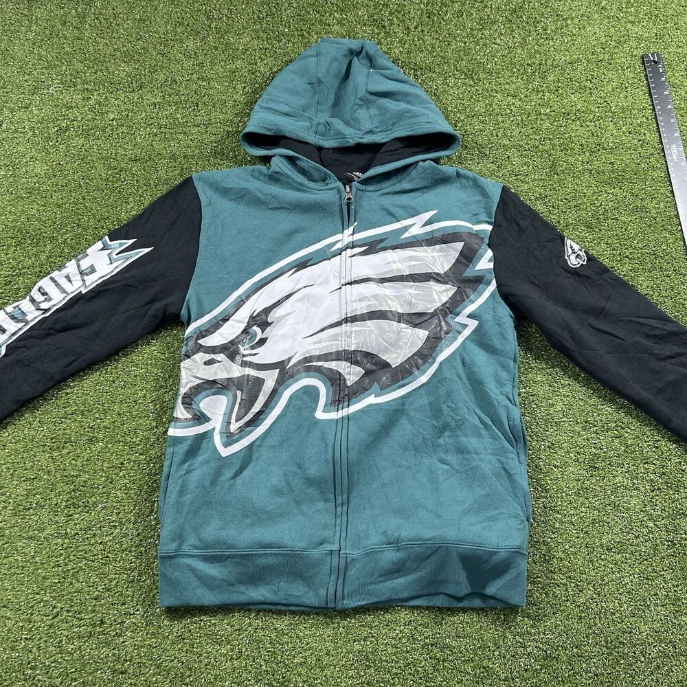 Philadelphia Eagles NFL Youth Large 14/16 Green Black Full Zip Hoodie Jacket
